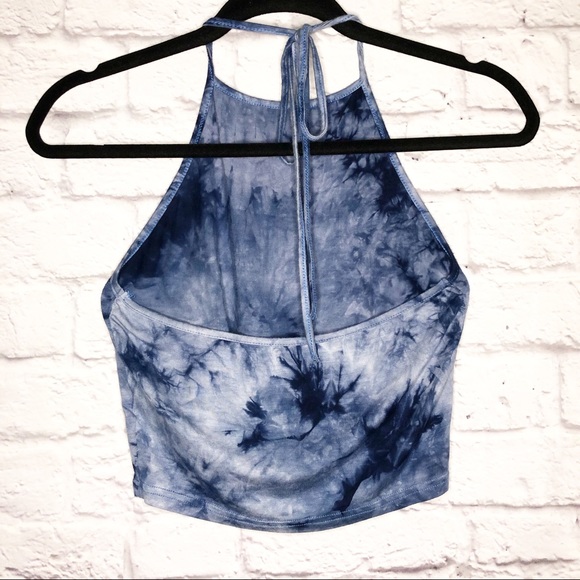 Tie Dye Sun and Moon Halter Crop Top - Picture 2 of 5